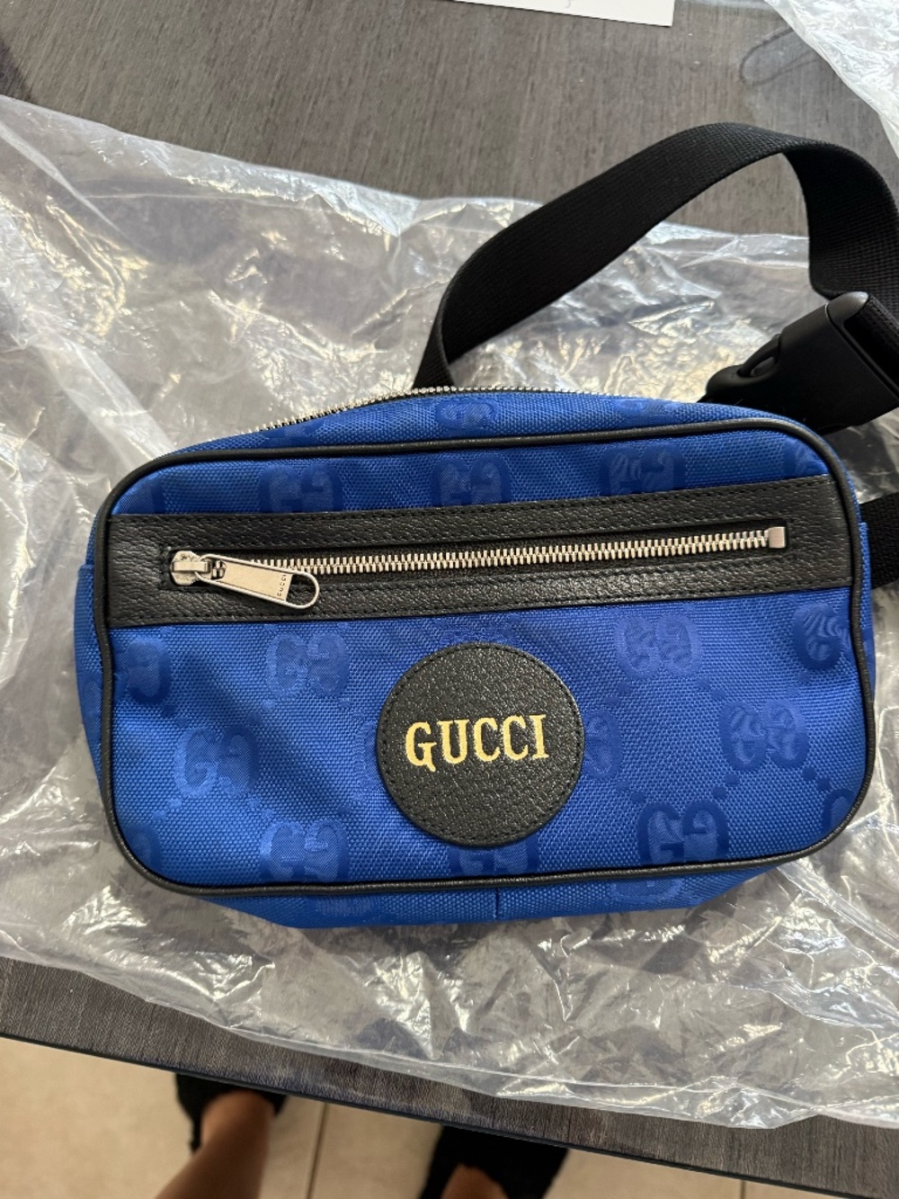 VINTAGE Blue Gucci Retro Side Bag